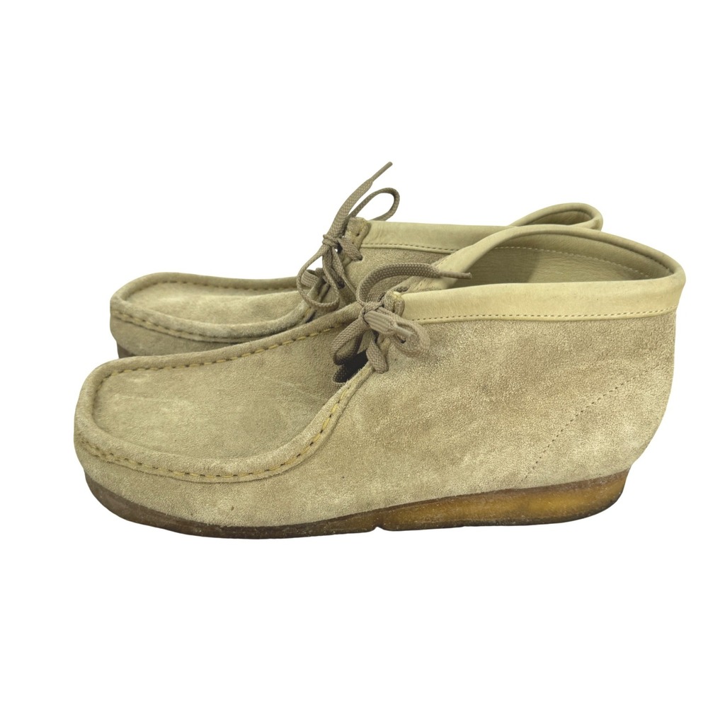 Clarks Originals Wallabee Mens Sand Suede Moccasin Boots Size 10M Ankle Chukka